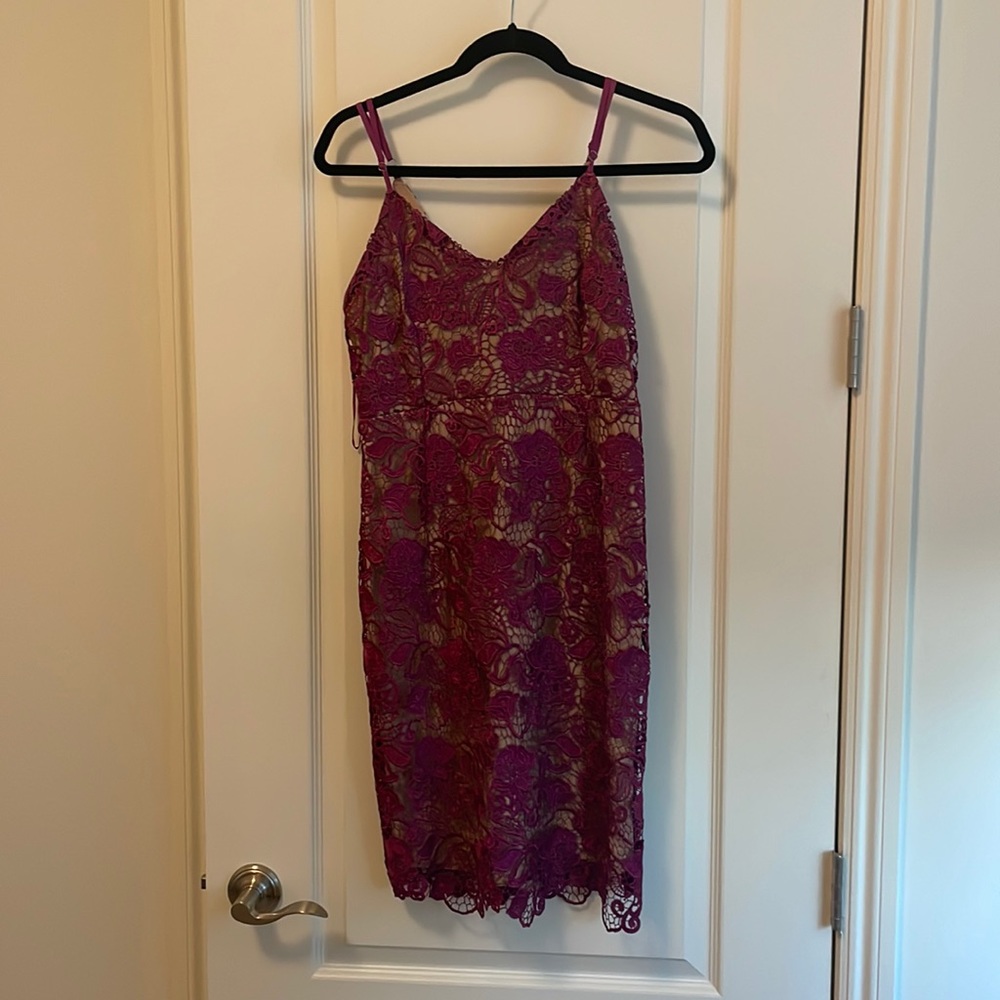 Lulus Maroon Lace Layered Mini Dress